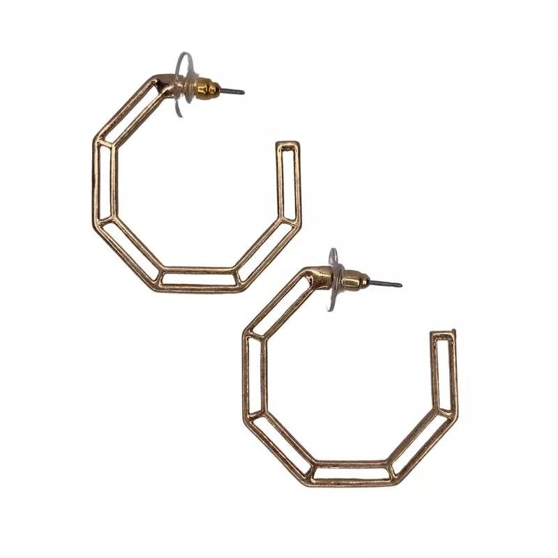 architectural frame hoop earrings