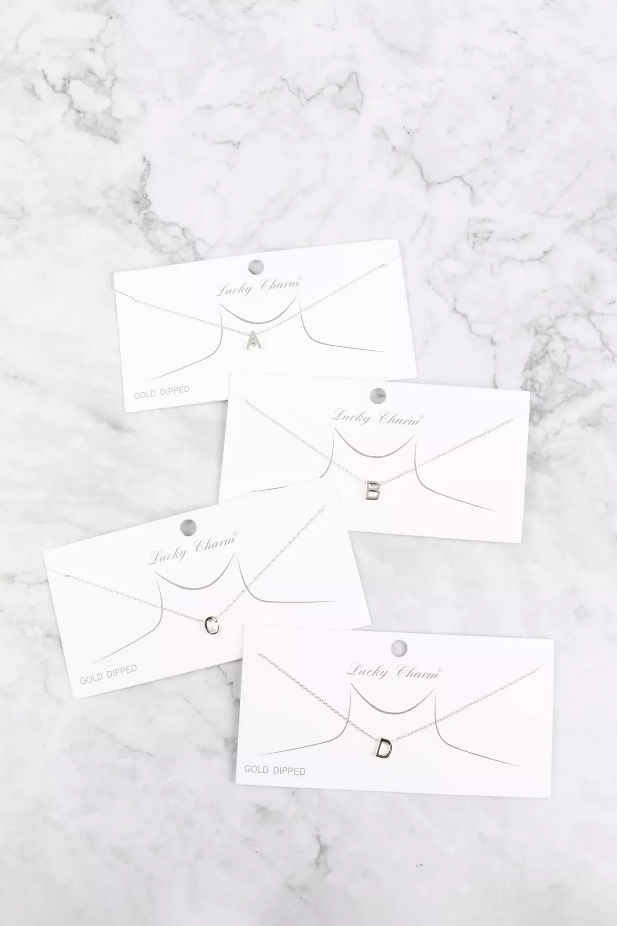 "B" INITIAL DAINTY CHARM NECKLACE