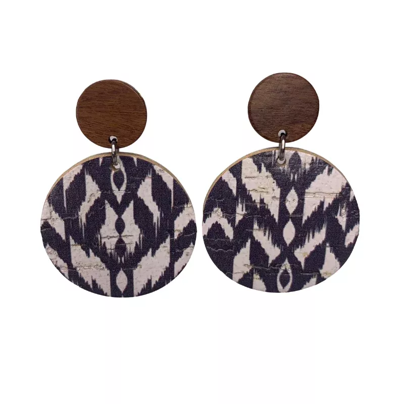 boho aztec round earrings