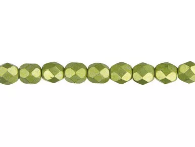 Czech Fire-Polish Bead 6mm ColorTrends Saturated Metallic Primrose Yellow (25pc Strand) by Starman