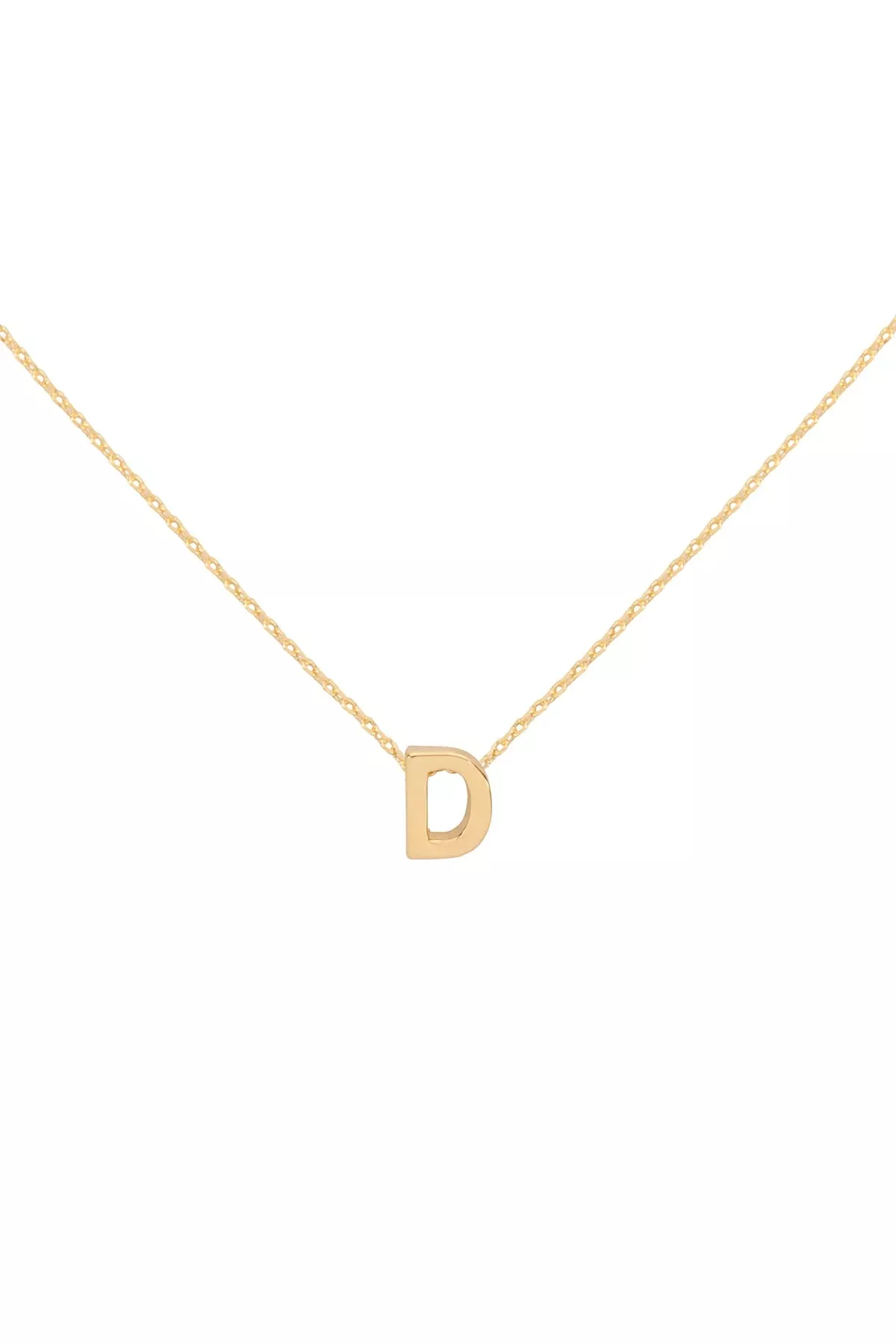 "D" INITIAL DAINTY CHARM NECKLACE