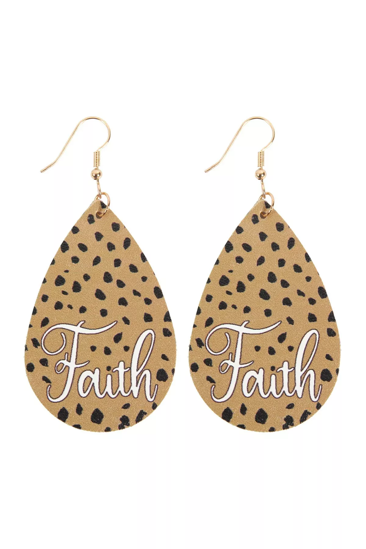 "FAITH" ANIMAL PRINT LEATHER FISH HOOK EARRINGS/6PAIRS