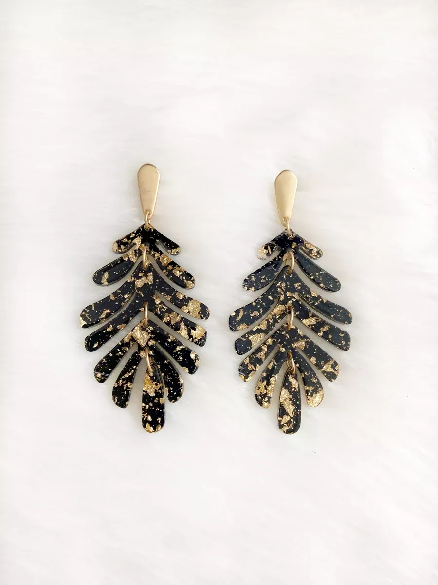 'Get Loud' Black Resin Drop Earrings