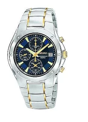 Seiko Men's Two Tone Bracelet Chronograph Watch SND585