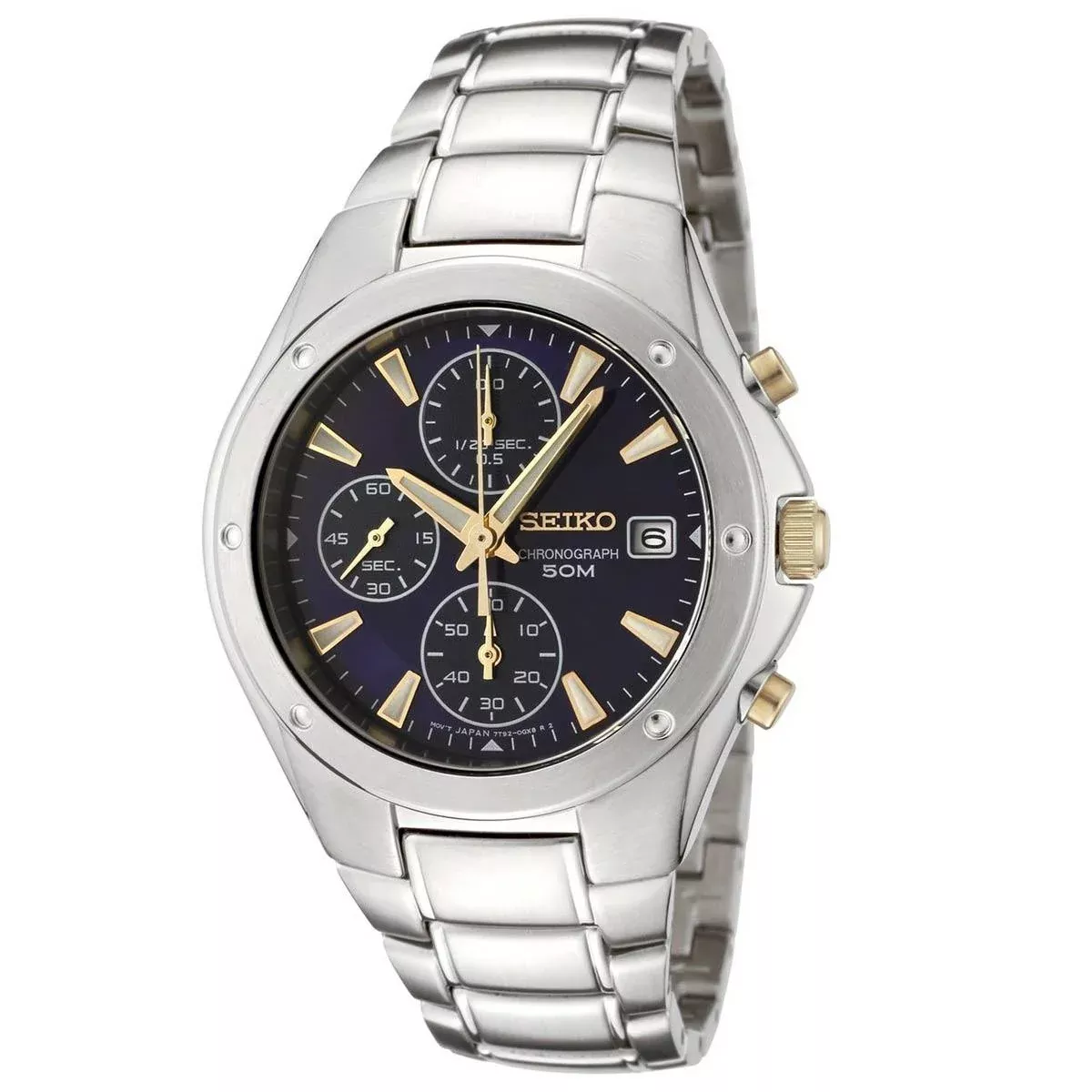 Seiko SNDB01P1 Men's Blue Dial Stainless Steel Bracelet Chronograph Watch