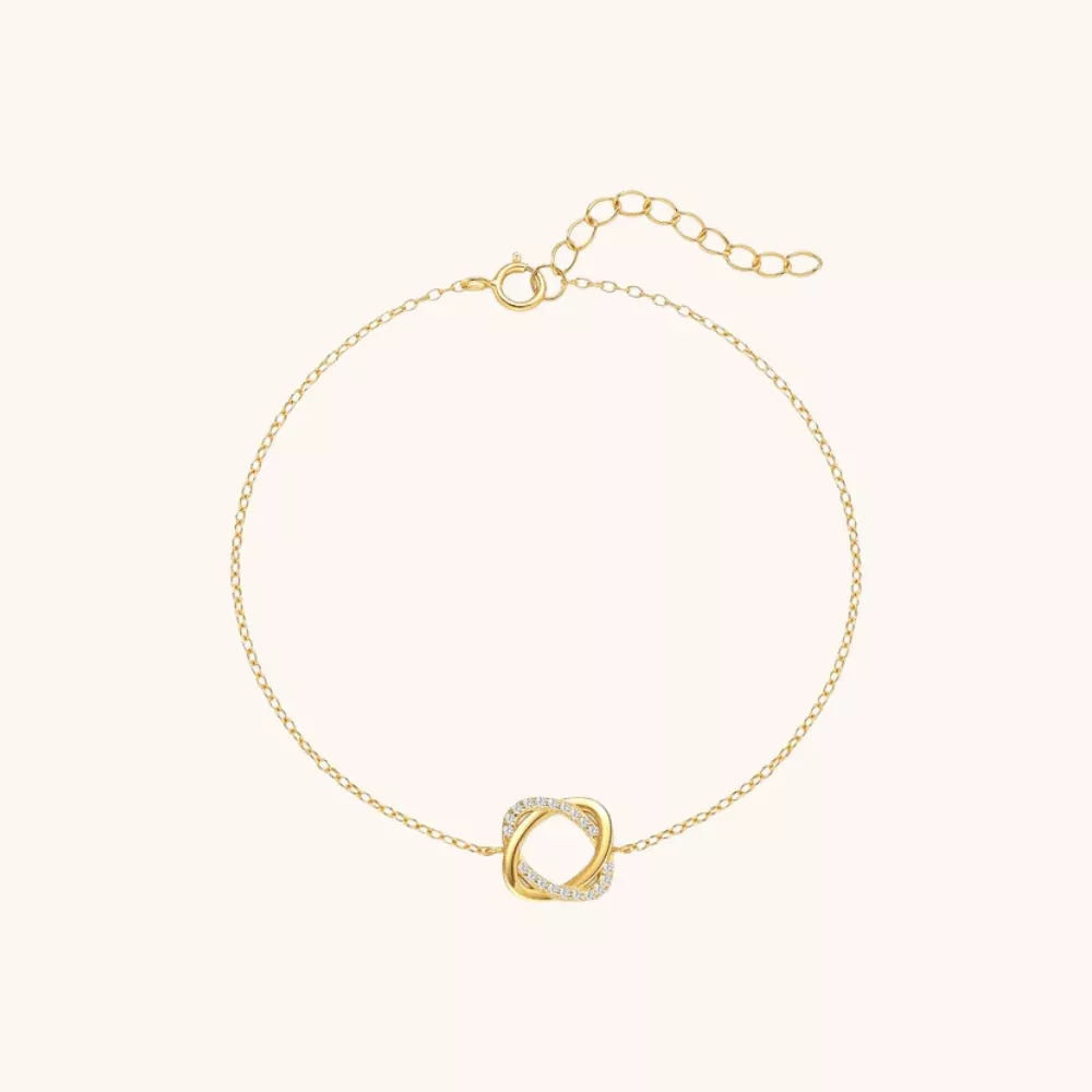 Zirconia Heart Knot Bracelet