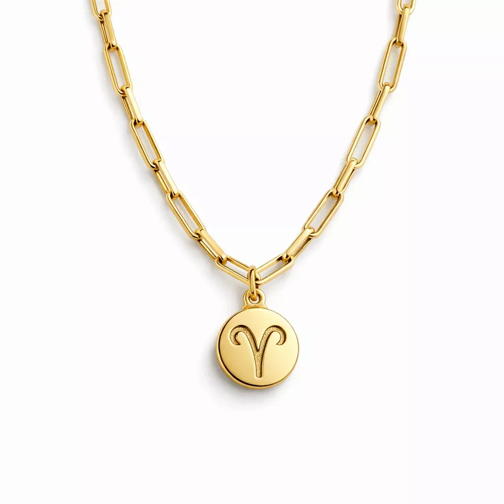 Zodiac 18k Gold Filled Paper Clip Pendant Necklace
