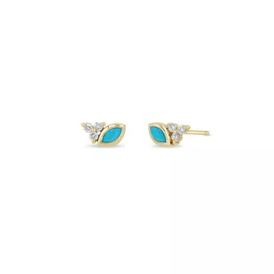 Zoe ChiccoTurquoise Diamond Stud Earrings